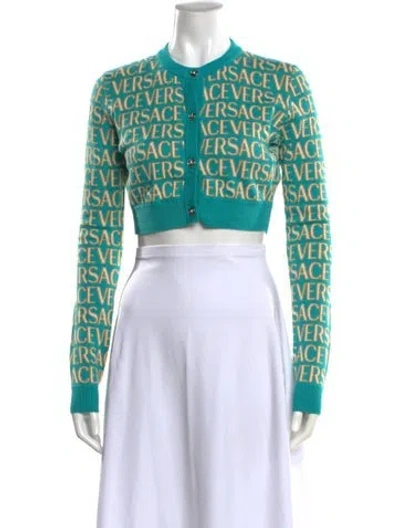 Pre-owned Versace Printed Crew Neck Sweater In Multi