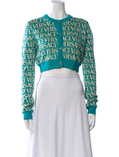 Pre-owned Versace Printed Crew Neck Sweater In Multi