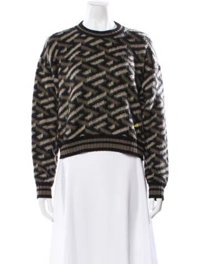 Pre-owned Versace Printed Crew Neck Sweater In Neutral