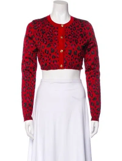 Pre-owned Versace Printed Crew Neck Sweater In Red