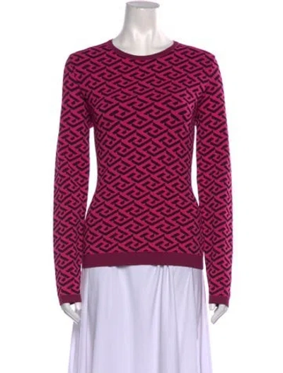 Pre-owned Versace Printed Crew Neck Sweatshirt W/ Tags In Pink