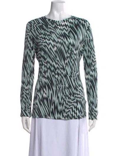 Pre-owned Versace Printed Crew Neck Top W/ Tags In Green