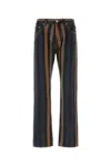 Versace Denim Jeans Striped Pattern Belt Loops In Multi