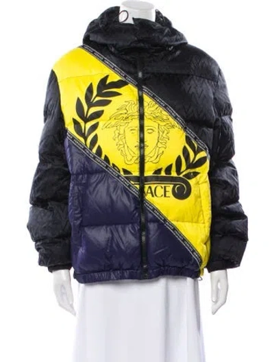 Pre-owned Versace Printed Down Jacket In Multi