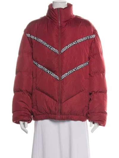Pre-owned Versace Printed Down Jacket In Red