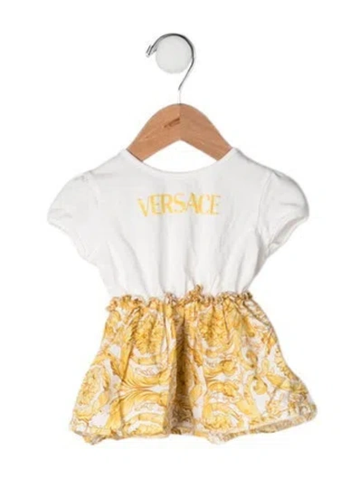 Pre-owned Versace Babies' Printed Dress In White