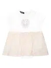Versace Multicolor Dress For Baby Girl With Floral Swirl In White