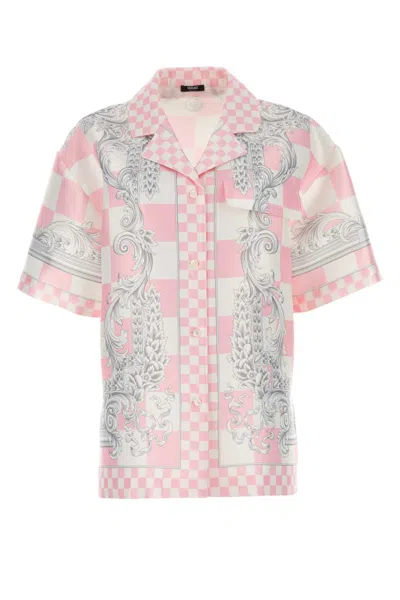 Versace Printed Duchesse Shirt In Multicolor