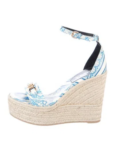 Pre-owned Versace Printed Espadrilles In Neutrals