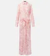 Versace Underwater Barocco Long Sleeve Cover-up Shirtdress