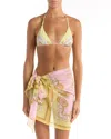 Versace Barocco Triangle Bikini Top Adjustable Straps In Multi