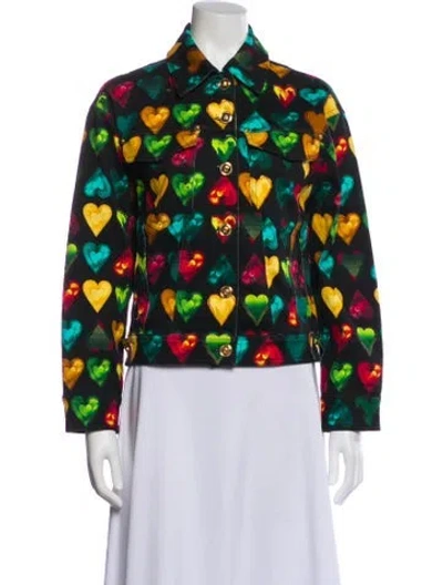 Pre-owned Versace Printed Jacket In Black