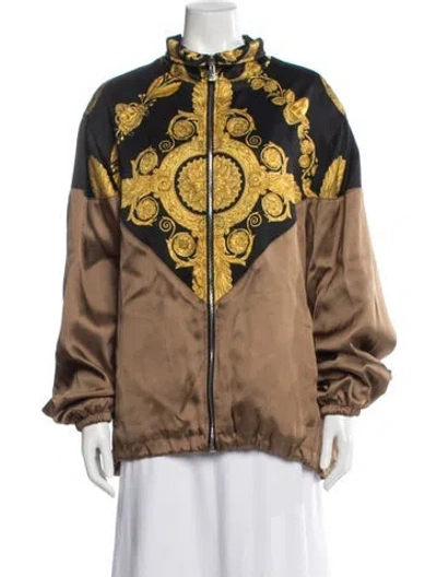 Pre-owned Versace Printed Jacket In Brown