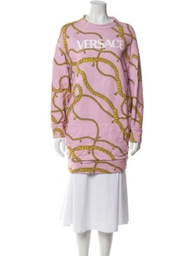 Pre-owned Versace Printed Jacket In Pink