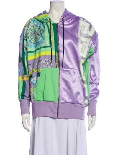 Pre-owned Versace Printed Jacket In Purple