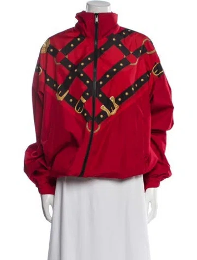 Pre-owned Versace Printed Jacket In Red