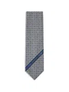 Versace Printed Jacquard Silk Tie In Neutral
