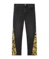 Versace Printed Jeans In Black