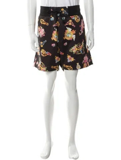 Pre-owned Versace Printed Jogger Shorts In Black