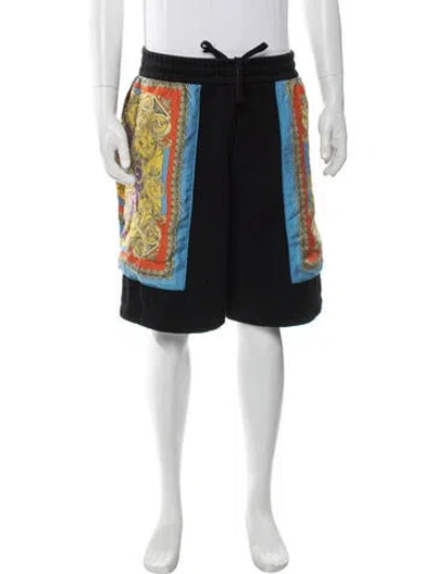 Pre-owned Versace Printed Jogger Shorts In Black