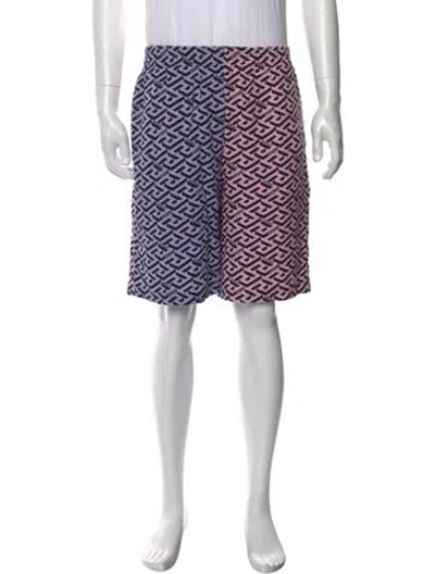 Pre-owned Versace Printed Jogger Shorts In Pink