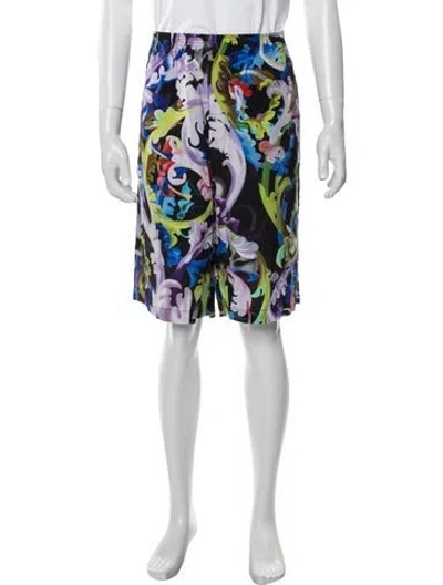 Pre-owned Versace Printed Jogger Shorts In Purple