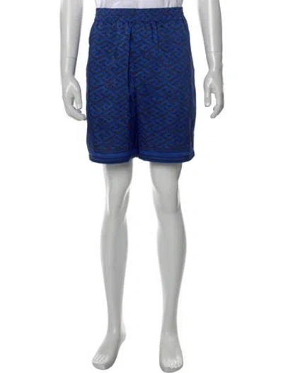 Pre-owned Versace Printed Jogger Shorts W/ Tags In Blue
