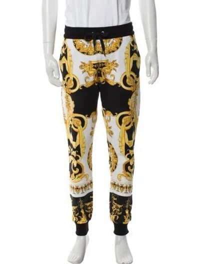 Pre-owned Versace Printed Joggers In Black