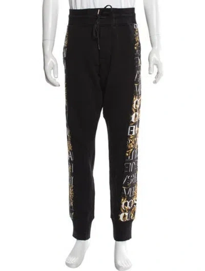 Pre-owned Versace Printed Joggers In Black