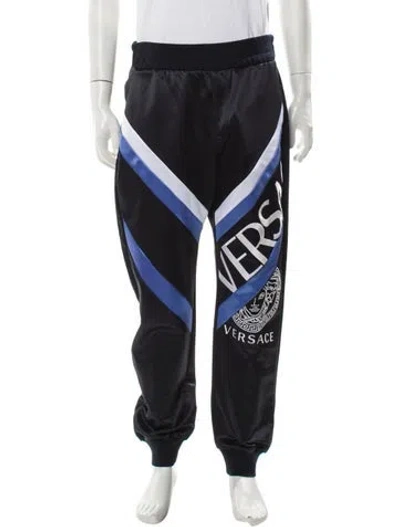 Pre-owned Versace Printed Joggers In Blue