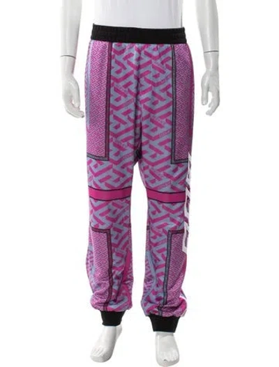 Pre-owned Versace Printed Joggers In Pink