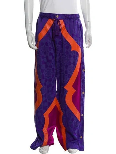 Pre-owned Versace Printed Joggers In Purple
