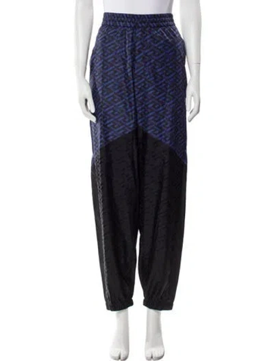Pre-owned Versace Printed Joggers W/ Tags In Blue