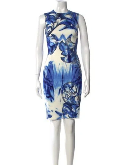 Pre-owned Versace Printed Knee-length Dress W/ Tags In Multi