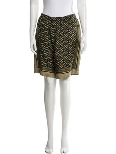 Pre-owned Versace Printed Knee-length Shorts In Black