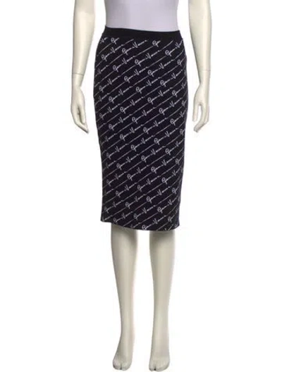 Pre-owned Versace Printed Knee-length Skirt In Black