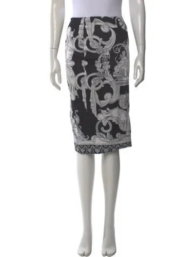 Pre-owned Versace Printed Knee-length Skirt In Black