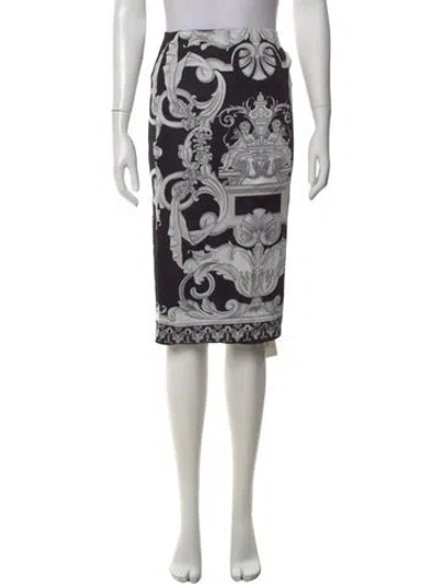 Pre-owned Versace Printed Knee-length Skirt In Black