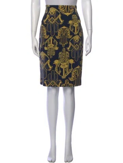 Pre-owned Versace Printed Knee-length Skirt In Blue