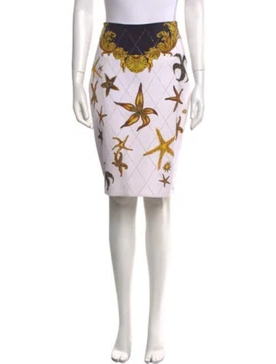 Pre-owned Versace Printed Knee-length Skirt In Neutral