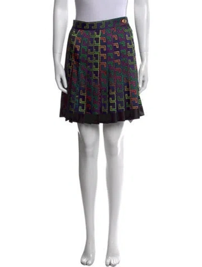 Pre-owned Versace Printed Knee-length Skirt In Purple
