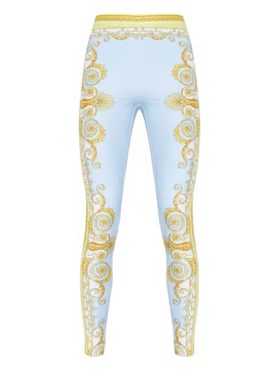 Versace Printed Leggings In Multi