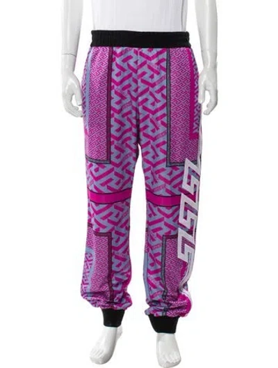 Pre-owned Versace Printed Lounge Bottoms In Purple