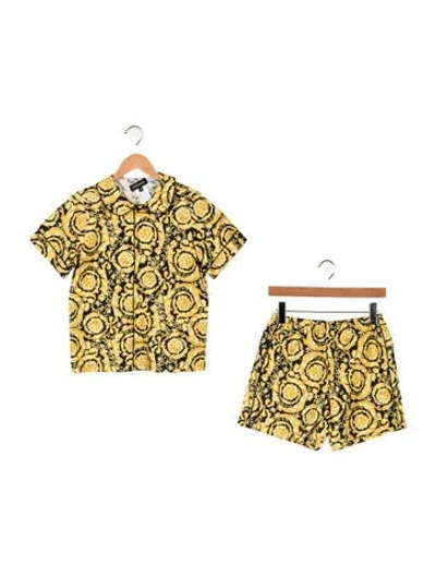 Pre-owned Versace Kids' Printed Lounge Set In Gold