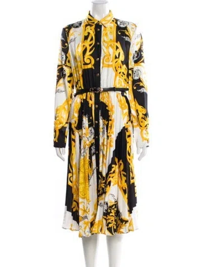 Pre-owned Versace Printed Midi Length Dress In Black