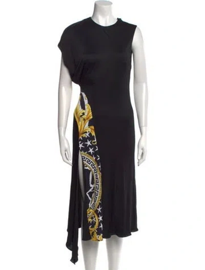 Pre-owned Versace Printed Midi Length Dress In Multi