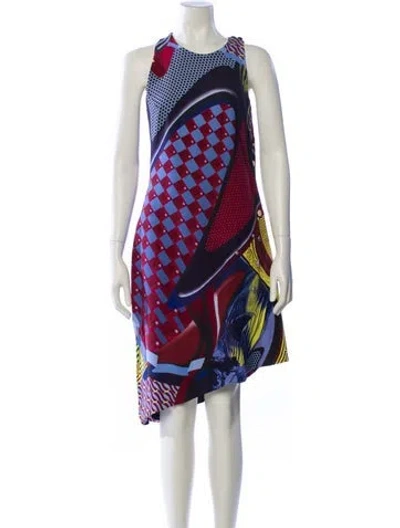 Pre-owned Versace Printed Midi Length Dress In Multi