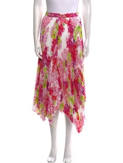 Pre-owned Versace Printed Midi Length Skirt In Pink