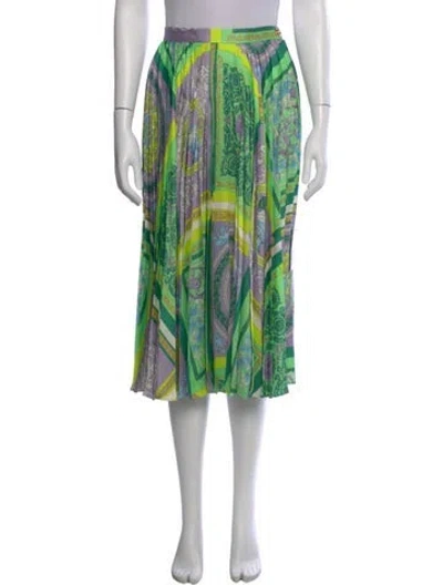 Pre-owned Versace Printed Midi Length Skirt W/ Tags In Multi