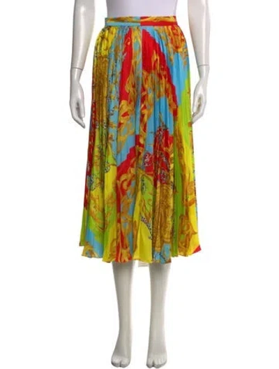 Pre-owned Versace Printed Midi Length Skirt W/ Tags In Multi